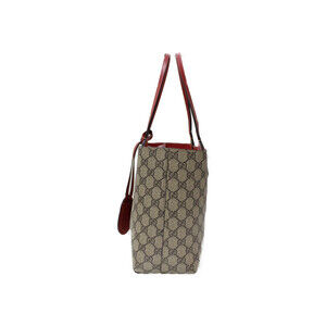 Gucci Beige Reversible Leather GG Tan Red Tote Bag Canvas